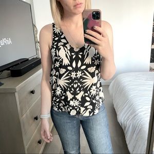 Joie Silk Bird Print Tank Blouse - S